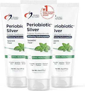 Designs for Health PerioBiotic Silver Hydroxyapatite Toothpaste 3 Pack, 4oz