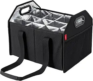 Bottle Wine Carrier Collapsible 12 Bottle Storage Box Reusable Portable Carrier Case for Tote Bag Moving, Vacation Caddy Grocery Shopping Wine Tasting Access