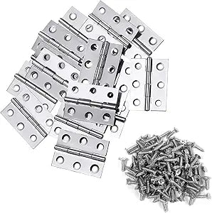2 Inch Stainless Steel Hinges for Wood Box Crafts, 20 Pack