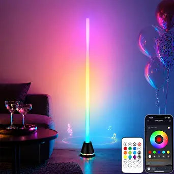 ICRGB Corner Floor Lamp with Speaker, Ambient Mood Lighting for Room Decor