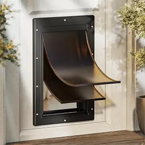 Never Rust Plastic Dog door, Large Doggy Door, Doggie Door for Easy Install in Interior and Exterior Doors or Wall, Double Magnetic Flaps, Closing Panel, Pet Door for Pet Up to 100lb (Large)