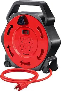 DEWENWILS 25FT Extension Cord Reel, Hand Wind Retractable Cord Reel