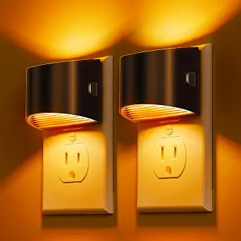 L LOHAS LED Night Light 2 Pack, Night Lights Plug into Wall, 1600K Amber
