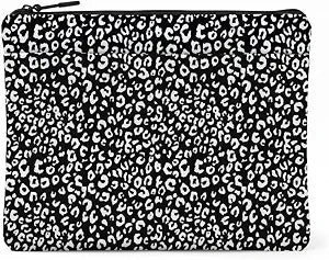 Black White Leopard Print Laptop Sleeve, Laptop Case 13.3 inch Tablet Pouch