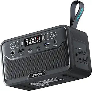 2026 Portable Power Station 89.6Wh LiFePO4 Battery, Solar Power Bank with AC Outlet 100W/110V, USB-C PD Two-Way Fast Charging Small Generator for Laptop, Camping, Home Backup, Office, TSA Approved