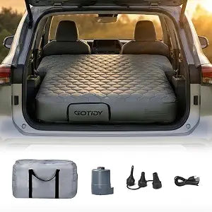 SUV Air Mattress,TENSILE SHELL Extra Sturdy & Comfortable, SUV Mattress with Durable Fabric Cover & Built-In Breathable Cotton Layer & Built-in Pump, Fit for Large and Mid-Size SUVs RAV4/Highlander