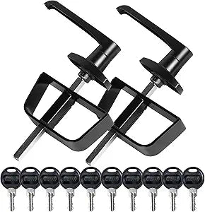 Shed Door Hardware - Complete with Hinges, Latches, and L-Handle Lock - Includes Window and Door/Window Hinge Set, for Gates, playrooms