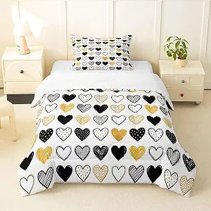 jejeloiu Love Comforter Set Twin Size Bedding Set