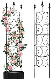 2 Pack 56.7'' H x 12'' W Garden Trellis for Climbing Plants Outdoor, Rustproof Metal Garden Flower Trellis, Rose Trellis for Outdoor Indoor Climbing Plants Clematis Vines Flowers Potted Plants, Tomato