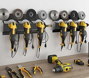 SOYEEZE Angle Grinder Holder, Angle Grinder Tool Stand for Milwaukee/Dewalt 2 Pack, 6 Bay Tool Storage Rack, Wall Mount Bracket for Cutters Polishers, Garage and Workspace