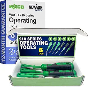 WAGO 210 Series 6pc Operating Tool Assortment Pack | Terminal Screwdriver Set | Partially Insulated Shaft | Includes (210-719), (210-720), (210-721), (210-648), (210-657), (210-658) | Terminal Block