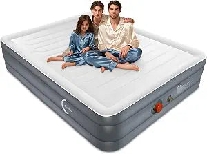 LunaDream Eclipse Series Queen Air Mattress with USB Rechargeable Built-in Pump, Wireless Inflatable Airbed, Durable Leakproof Design, Portable for Home & Camping
