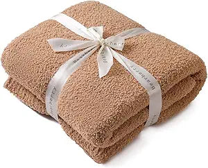 bearberry Super Soft Fluffy Throw Blanket Lightweight Cozy Warm Bed Blankets for Couch Sofa Bed All Season (Camel, 60x80)