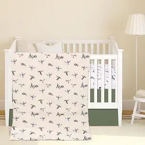CroBlissful 3 Pieces Mallard Duck Nursery Crib Bedding Set for Girls Boys Mallard Duck Baby Standard Size Bedding Sets with Comforter Fitted Sheet Crib Skirt