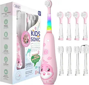 SEAGO Kids Rechargeable Electric Toothbrush, 8 Heads, for Toddler