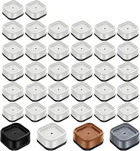 shouwuhho 32 Pack Furniture Risers Adjustable Bed Risers Heavy Duty Lifts Height 1", Square Stackable Bed Risers 1, 2 or 3 Inch for Desk Leg Table Couch Sofa Chair Bed Frame Legs Dorm, White