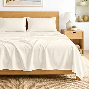 SGI bedding 100% Egyptian Cotton Sheets Queen Size  600 Thread Count Sheets Set, Soft, Cooling, 15" Deep Pocket, Luxury Hotel Bedding, Breathable, Durable - Butter