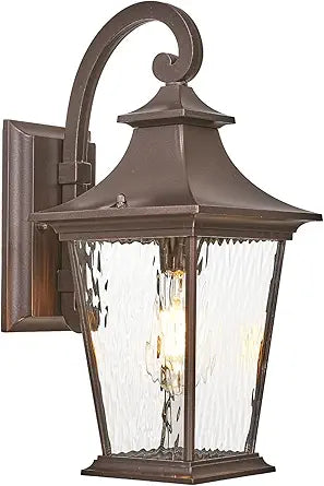 18 Inch Height Porch Lights Outdoor Aluminum Modern Outside Lights for House ORB Finish Exterior Lighting Fixtures with Water Ripple Glass E26 Socket