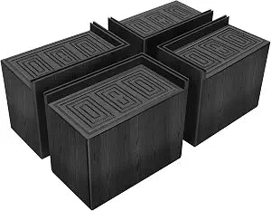 ANNKUT Bed Risers 5 Inch Heavy Duty, Oversized Couch Risers, 4 Pack Black