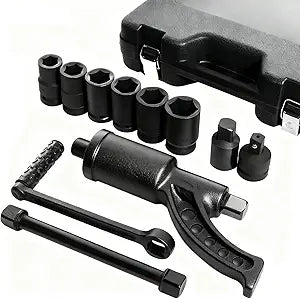 1" Drive Heavy Duty Torque Multiplier Wrench Set, 11 PCS with 21-41mm Sockets Set, 4800 NM 1:64 Labor Saving Lug Nuts Remover for Semi Truck & RVs with Storage Case