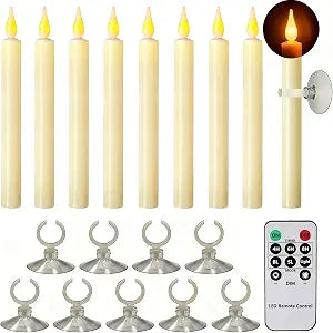 Flameless Window Candles with Timer Remote (9 Pack)