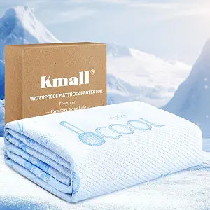 Premium Cooling King Size Mattress Protector - 100% Waterproof & Breathable Cool 3D Air Fabric Bed Mattress Cover, Ultra Soft Noiseless Mattress Pad for 8"-21" Deep Pocket, Machine Washable (White)