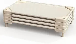 Daycare Cots,Stackable Preschool Cot for Kids (4 Packs,Light Beige,40"x23")