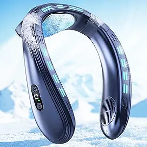 Neck Air Conditioner Portable, Neck Fan with Large Cooling Plate & NTC Control, 360┬░ Upward & Downward Back Airflow, 6000mAh Bladeless Wearable Fan for Outdoor, Travel, Office, Golf