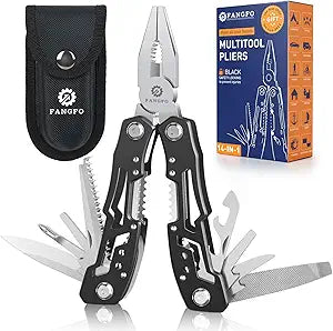 14-In-1 Multitool with Safety Locking, Professional Stainless Steel Multitool Pliers Pocket Knife, Bottle Opener, Screwdriver with Nylon Sheath Apply to Survival,Camping, Hunting and Hiking 10 Pcs
