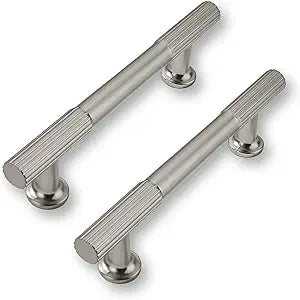 5 Pack 3-3/4inch(96mm) Center to Center Brushed Satin Nickel Cabinet pulls Solid Heavy-Duty Kitchen Cabinet Handles Drawer Pulls Cupboard Hardware for Cabinets