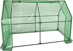 Portable Cold Frame Greenhouse - Indoor Outdoor Small Greenhouses with Steel Frame & Durable PE Cover to Protect Plants from Frost, Animals & Rain, 72.8" Lx37.4 W x47.2 H