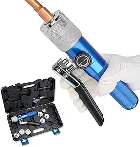 Hydraulic Tube Expander Swaging Tool HVAC Set, 3/8In to 1-1/8In OD Pipe Expander Tools with 7 Expander Heads, Flaring Tool HVAC for Expander Copper/Aluminum/Soft Steel Pipe