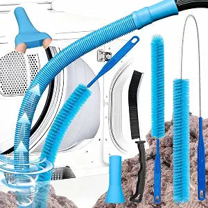 Dryer Vent Cleaner Kit with Universal Vacuum Hose Attachement Compatible with Most Vacuum Cleaners, Dryer Lint Cleaner Remover with 3 size Lint Brush for Deep Cleaning, HVAC, Home Cleaning Tools