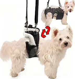 Dual-use Dog Lift Rehab Hareness Canine Sling for Small Pooch Rear Legs and Hip Support,Adjustable and Soft Brace Strap for After ACL Surgery, Helps Senior, Injured and Disabled K9