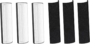 Nispira 2-in-1 True HEPA Replacement Filter PETWRFIL For Pure Enrichment PureZone Elite 4-IN-1 Tower Air Purifier PEAIRTWR (HEPA + 1-PreFilter, 3 PK)