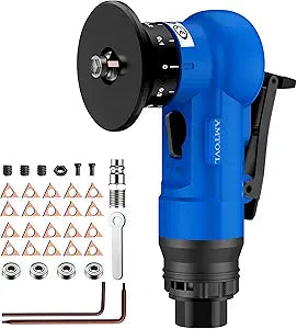 AMTOVL Pneumatic Chamfering Tool - Mini Air Chamfer Tool with 10 C-Angle & 10 R-Angle Blades, 45 30000 RPM Chamfering Tool for Metal and Wood with 1/4" Air Inlet