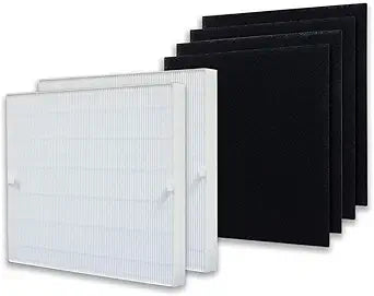 PUREBURG Replacement Filter Compatible with Coway AP-1512HH AP-1518 & AIRMEGA 200M Mighty Air Purifiers, Pack of 2, H13 HEPA and 4 x Activated Carbon Pre-Filter