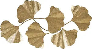 Madison Park Wall Art Living Room Dcor Faye Metal Foil Ginkgo Leaf Large Home Accent Modern Inspired Dining, Bathroom Decoration Ready to Hang Ornament for Bedroom, 43"W x 23.5"H x 1.6"D, Gold
