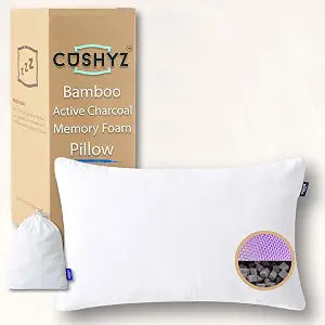 Adjustable Bamboo Charcoal Memory Foam Pillow  28x16 in Classic Shape, for Neck & Shoulder Support  3D Honeycomb Cooling Cover  Ergonomic Pillow for Side, Back, & Stomach Sleepers
