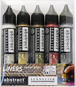 Sennelier Abstract Liner Set of 5, Metallic, Small