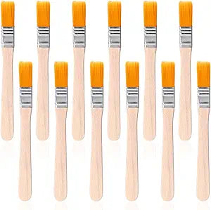 12 Pcs Paint Brush 5 Inch Trim Painting Tool Soft Bristle with Wood Handle Small Paint Brushes for Walls, Touch Up, Cabinets, Fences, Edge Painting Tool