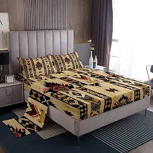 Feelyou Wood Southwestern Bed Sheets Set Queen