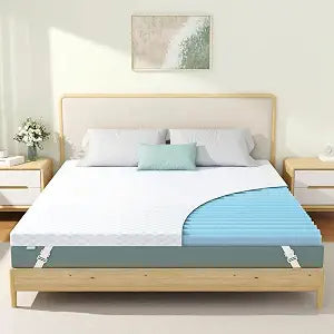 Releep 3 Inch Queen Gel High Density Mattress Topper, Cooling Firm Bed Topper for Pressure Relief, Orthopedic Support Mattress Topper with Non-Slip Washable Cover, CertiPUR-US Certified