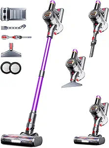 Cordless Vacuum Cleaner, Upgraded 550W 45KPA 60Mins Vacuum Cleaners for Home,Stick Vacuum Cordless with LED Display, Self-Standing & Anti-Tangle, 8-in-1 Wireless Vacuum for Carpet Pet Hair Hardfloor