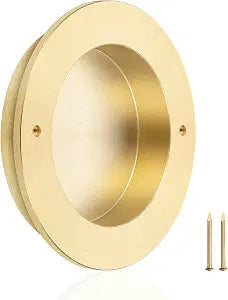 QOGRISUN 4 Pack Solid Brass Pocket Door Pull, Sliding Closet Finger Pulls