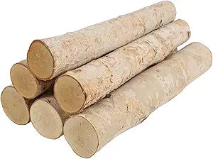 Sancodee 6-Pack White Birch Logs for Fireplace - Birch Tree Logs for Decoration, Decorative Firewood for Faux Mantel, Indoor Decor, DIY Crafts, and Planter Decoration (2.4"-3.2" Dia. x 16" Long)