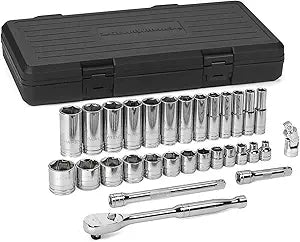 GEARWRENCH 30 Piece 3/8" Drive 6 Pt. Standard and Deep Socket Set, SAE - 80569