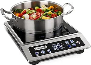 ChangBERT Portable Induction Cooktop Enhanced Version, One-Click Max Power 1800W Large Heating Coil Burner, Precise Temperature Control, NSF Certified Commercial Grade Low Noise Hot Plate