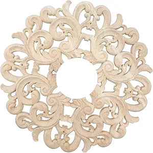 Semetall 1PCS Ceiling Medallion 11.61"ODx3.15"ID Rubber Wood-Style 9