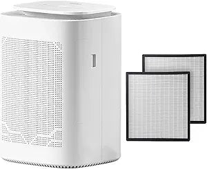 Dehumidifier and Air Purifier Combo HEPA H13 Filter and Negative Air Ion Function,54oz(1600ML) Water Tank with Drain Hose,24hrs Auto-Off Timer,Idea for Bedroom,Bathroom(W)